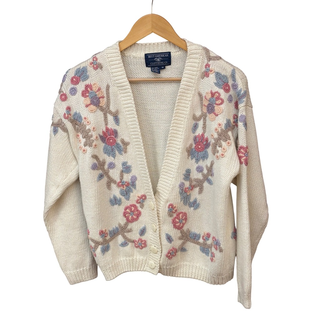 90s Best American Clothing Co Cardigan Cottagecore Grandmacore Boho Floral